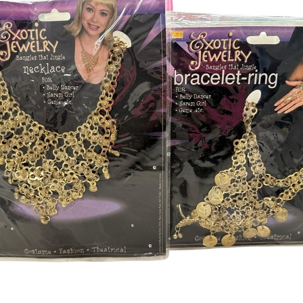 Exotic Jewelry Gold (tone) Necklace and Bracelet-Ring Set